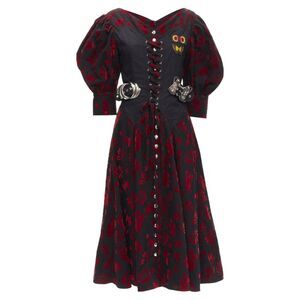 Chopova Lowena velvet floral butterfly hook corset Victorian dress